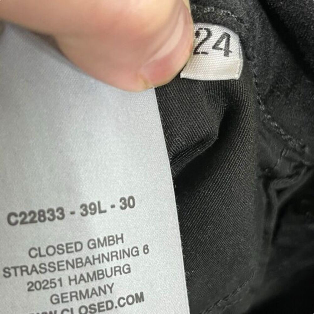 Closed Skinny Velvet Baker Pants Black Stretch Jeans Women's Size 24 Italy - Picture 8 of 14
